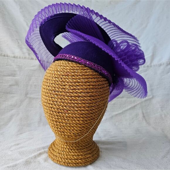 Women\'s purple Kentucky Derby Church 100 percent wool hat main image 4